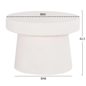 ΤΡΑΠΕΖΙ ΣΑΛΟΝΙΟΥ ΣΤΡΟΓΓΥΛΟ ΣΕΙΡΑ SANTORINI HM18051 MDF ΣΕ ΥΠΟΛΕΥΚΟ ΧΡΩΜΑ Φ60x42,5Υεκ.