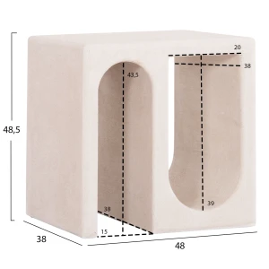 ΤΡΑΠΕΖΙ ΣΑΛΟΝΙΟΥ ΣΕΙΡΑ SANTORINI HM18070 MDF ΣΕ ΥΠΟΛΕΥΚΟ ΧΡΩΜΑ 48x38x48,5Υεκ.