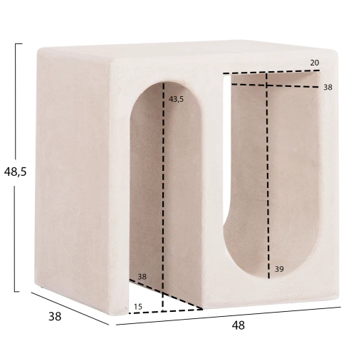 ΤΡΑΠΕΖΙ ΣΑΛΟΝΙΟΥ ΣΕΙΡΑ SANTORINI HM18070 MDF ΣΕ ΥΠΟΛΕΥΚΟ ΧΡΩΜΑ 48x38x48,5Υεκ.