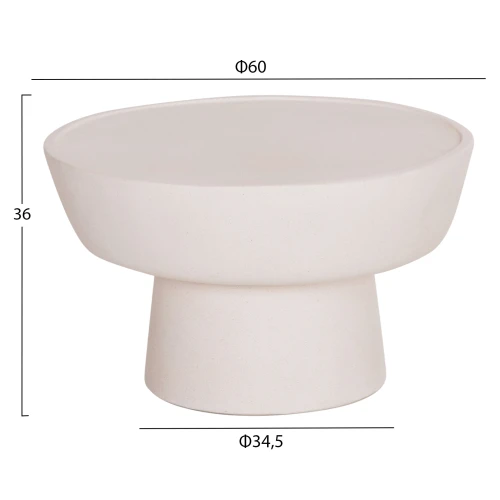 ΤΡΑΠΕΖΙ ΣΑΛΟΝΙΟΥ PIRSON HM18155.02 FIBER CEMENT ΣΕ ΛΕΥΚΟ--Φ60x36Υεκ.