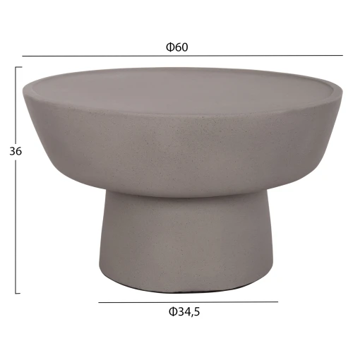 ΤΡΑΠΕΖΙ ΣΑΛΟΝΙΟΥ PIRSON HM18155.03 FIBER CEMENT ΣΕ ΓΚΡΙ--Φ60x36Υεκ.