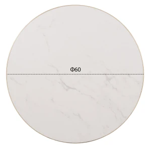 ΕΠΙΦΑΝΕΙΑ ΤΡΑΠΕΖΙΟΥ SINTERED STONE HM6652.12 WHITE MARBLE--ΠΛΑΙΣΙΟ ALU ΧΡΥΣΟ Φ60εκ.