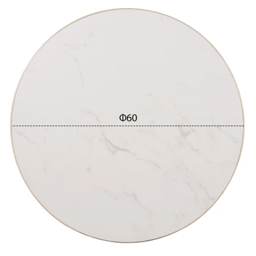 ΕΠΙΦΑΝΕΙΑ ΤΡΑΠΕΖΙΟΥ SINTERED STONE HM6652.12 WHITE MARBLE--ΠΛΑΙΣΙΟ ALU ΧΡΥΣΟ Φ60εκ.