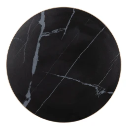 ΕΠΙΦΑΝΕΙΑ ΤΡΑΠΕΖΙΟΥ SINTERED STONE HM6652.13 BLACK MARBLE--ΠΛΑΙΣΙΟ ALU ΧΡΥΣΟ Φ60εκ.