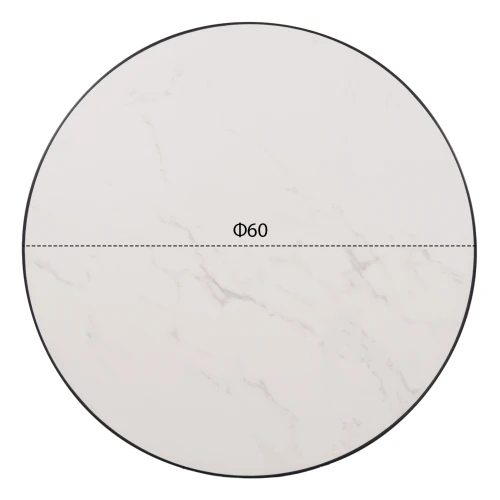 ΕΠΙΦΑΝΕΙΑ ΤΡΑΠΕΖΙΟΥ SINTERED STONE HM6652.02 WHITE MARBLE--ΠΛΑΙΣΙΟ ALU ΜΑΥΡΟ Φ60εκ.