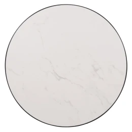 ΕΠΙΦΑΝΕΙΑ ΤΡΑΠΕΖΙΟΥ SINTERED STONE HM6652.02 WHITE MARBLE--ΠΛΑΙΣΙΟ ALU ΜΑΥΡΟ Φ60εκ.