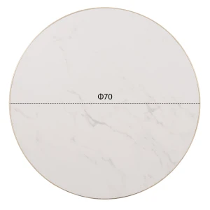 ΕΠΙΦΑΝΕΙΑ ΤΡΑΠΕΖΙΟΥ SINTERED STONE HM6653.12 WHITE MARBLE--ΠΛΑΙΣΙΟ ALU ΧΡΥΣΟ Φ70εκ.