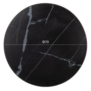 ΕΠΙΦΑΝΕΙΑ ΤΡΑΠΕΖΙΟΥ SINTERED STONE HM6653.03 BLACK MARBLE--ΠΛΑΙΣΙΟ ALU ΜΑΥΡΟ Φ70εκ.