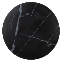 ΕΠΙΦΑΝΕΙΑ ΤΡΑΠΕΖΙΟΥ SINTERED STONE HM6653.03 BLACK MARBLE--ΠΛΑΙΣΙΟ ALU ΜΑΥΡΟ Φ70εκ.