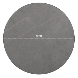 ΕΠΙΦΑΝΕΙΑ ΤΡΑΠΕΖΙΟΥ SINTERED STONE HM6653.05 GREY MARBLE--ΠΛΑΙΣΙΟ ALU ΓΚΡΙ Φ70εκ.
