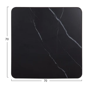 ΕΠΙΦΑΝΕΙΑ ΤΡΑΠΕΖΙΟΥ SINTERED STONE HM6654.03 BLACK MARBLE--ΠΛΑΙΣΙΟ ALU ΜΑΥΡΟ 70x70εκ.