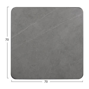 ΕΠΙΦΑΝΕΙΑ ΤΡΑΠΕΖΙΟΥ SINTERED STONE HM6654.05 GREY MARBLE--ΠΛΑΙΣΙΟ ALU ΓΚΡΙ 70x70εκ.