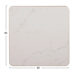 ΕΠΙΦΑΝΕΙΑ ΤΡΑΠΕΖΙΟΥ SINTERED STONE HM6655.12 WHITE MARBLE--ΠΛΑΙΣΙΟ ALU ΧΡΥΣΟ 80x80εκ.