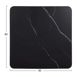 ΕΠΙΦΑΝΕΙΑ ΤΡΑΠΕΖΙΟΥ SINTERED STONE HM6655.03 BLACK MARBLE--ΠΛΑΙΣΙΟ ALU ΜΑΥΡΟ 80x80εκ.