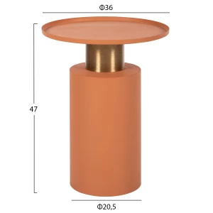 ΒΟΗΘΗΤΙΚΟ ΤΡΑΠΕΖΑΚΙ PUNJAB HM4239.08 ΜΕΤΑΛΛΟ ΣΕ ΠΟΡΤΟΚΑΛΙ-ΧΡΥΣΟΧΑΛΚΙΝΟ Φ36x47Υεκ.