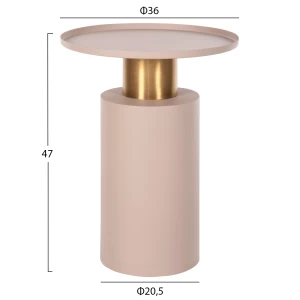 ΒΟΗΘΗΤΙΚΟ ΤΡΑΠΕΖΑΚΙ PUNJAB HM4239.03 ΜΕΤΑΛΛΟ ΣΕ ΕΚΡΟΥ-ΧΡΥΣΟΧΑΛΚΙΝΟ Φ36x47Υεκ.