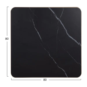 ΕΠΙΦΑΝΕΙΑ ΤΡΑΠΕΖΙΟΥ SINTERED STONE HM6655.13 BLACK MARBLE--ΠΛΑΙΣΙΟ ALU ΧΡΥΣΟ 80x80εκ.