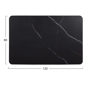 ΕΠΙΦΑΝΕΙΑ ΤΡΑΠΕΖΙΟΥ SINTERED STONE HM6656.03 BLACK MARBLE-ΠΛΑΙΣΙΟ ALU ΜΑΥΡΟ 120x80εκ.