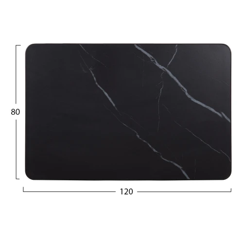 ΕΠΙΦΑΝΕΙΑ ΤΡΑΠΕΖΙΟΥ SINTERED STONE HM6656.03 BLACK MARBLE-ΠΛΑΙΣΙΟ ALU ΜΑΥΡΟ 120x80εκ.
