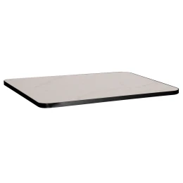 ΕΠΙΦΑΝΕΙΑ ΤΡΑΠΕΖΙΟΥ SINTERED STONE HM6656.02 WHITE MARBLE-ΠΛΑΙΣΙΟ ALU ΜΑΥΡΟ 120x80εκ.