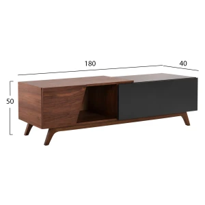 ΕΠΙΠΛΟ ΤΗΛΕΟΡΑΣΗΣ HUDSON HM9748 MDF ΚΑΠΛΑΜΑΣ ΚΑΡΥΔΙΑΣ ΚΑΡΥΔΙ&ΣΚΟΥΡΟ ΓΚΡΙ 180x40x50Υ