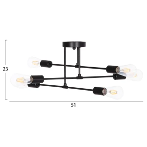 ΦΩΤΙΣΤΙΚΟ ΟΡΟΦΗΣ ΠΟΛΥΦΩΤΟ LIGHTY HM7427.11 ΜΕΤΑΛΛΟ ΣΕ ΜΑΥΡΟ 51x51x23Υεκ.