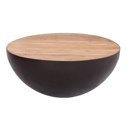 ΔΙΑΚΟΣΜΗΤΙΚΟ ΤΡΑΠΕΖΙ ΣΑΛΟΝΙΟΥ BOWL Φ89,5X39Yεκ. RUSTY ΜΕ ΞΥΛΟ ΑΚΑΚΙΑΣ HM8717.22