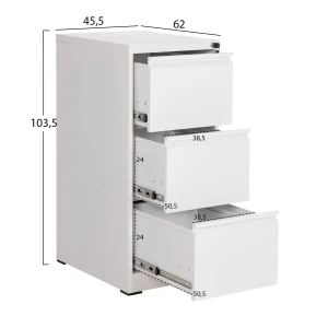ΣΥΡΤΑΡΙΕΡΑ (3) ΑΡΧΕΙΟΘΕΤΗΣΗΣ ΓΡΑΦΕΙΟΥ SIDER HM6636.02 ΛΕΥΚΟ ΜΕΤΑΛΛΟ 45.5x62x103.5Υεκ