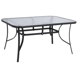 ΤΡΑΠΕΖΙ BRUNO 150X90Χ72Υεκ. ΓΚΡΙ ΜΕΤΑΛΛΙΚΟ ΜΕ ΓΥΑΛΙΝΗ ΕΠΙΦΑΝΕΙΑ HM5145.01
