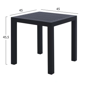 ΤΡΑΠΕΖΙ ΑΛΟΥΜΙΝΙΟΥ QIANA HM5402.02 ΓΚΡΙ 45x45x45,5Υ εκ.