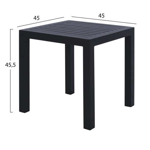 ΤΡΑΠΕΖΙ ΑΛΟΥΜΙΝΙΟΥ QIANA HM5402.02 ΓΚΡΙ 45x45x45,5Υ εκ.
