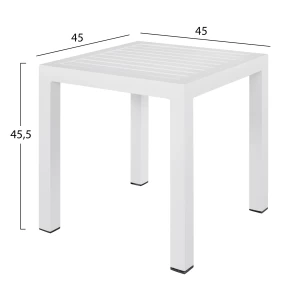 ΤΡΑΠΕΖΙ ΑΛΟΥΜΙΝΙΟΥ QIANA HM5402.01 ΛΕΥΚΟ 45x45x45,5Υ εκ.