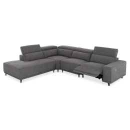 ΚΑΝΑΠΕΣ ΑΡΙΣΤΕΡΗ ΓΩΝΙΑ 5Θ ΜΕ RECLINE LUNARIS HM3316.01L ΓΚΡΙ ΥΦΑΣΜΑ 307x267x94Yεκ