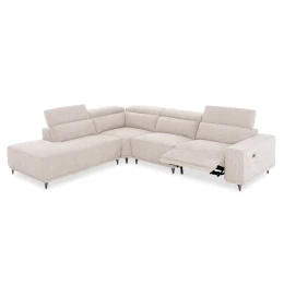 ΚΑΝΑΠΕΣ ΑΡΙΣΤΕΡΗ ΓΩΝΙΑ 5Θ ΜΕ RECLINE LUNARIS HM3316.02L ΕΚΡΟΥ ΥΦΑΣΜΑ 307x267x94Yεκ
