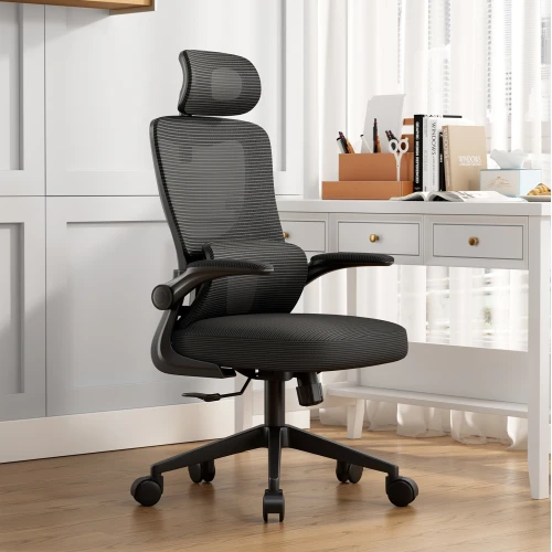 ΚΑΡΕΚΛΑ ΓΡΑΦΕΙΟΥ KESI HM1222.01 ΜΑΥΡO MESH & PP 52x50x122Υεκ.