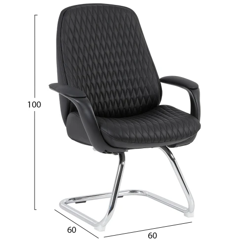 ΚΑΡΕΚΛΑ ΕΠΙΣΚΕΠΤΗ VELUM-s HM1235.01 ΜΑΥΡO PU--ΒΑΣΗ ΧΡΩΜΙΟΥ 71x60x100Υεκ.