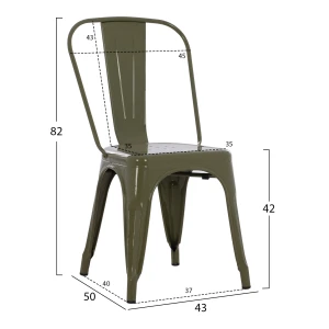 ΚΑΡΕΚΛΑ ΜΕΤΑΛΛΙΚΗ MELITA-PRO HM8641.43 ΣΕ DARK OLIVE GREEN 44x47x84.5Υεκ.