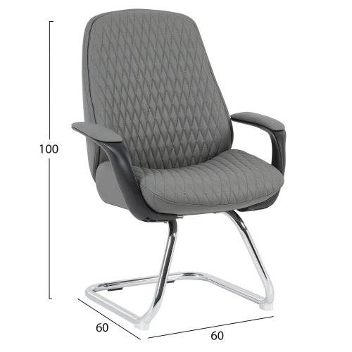 ΚΑΡΕΚΛΑ ΕΠΙΣΚΕΠΤΗ VELUM-s HM1235.10 ΓΚΡΙ PU--ΒΑΣΗ ΧΡΩΜΙΟΥ 71x60x100Υεκ.