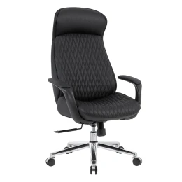 ΚΑΡΕΚΛΑ ΓΡΑΦΕΙΟΥ PREMIUM VELUM HM1233.01 ΜΑΥΡΟ PU--ΒΑΣΗ ΧΡΩΜΙΟΥ 71x69x116-122Υεκ.