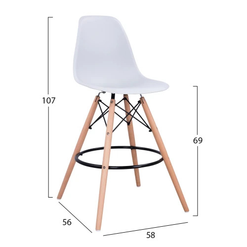 ΣΚΑΜΠΟ ΜΠΑΡ RENATA HM0173.01 ΛΕΥΚΟ 58x56x107Υ εκ.