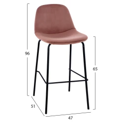 ΣΚΑΜΠΟ VINCENT HM9298.12 ΜΕΣ. ΥΨΟΥΣ ΣΑΠΙΟ ΜΗΛΟ ΒΕΛΟΥΔΟ ΜΕ ΜΕΤΑΛΛΙΚΑ ΠΟΔΙΑ 47x51x96 εκ.