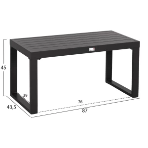 ΤΡΑΠΕΖΑΚΙ ΞΑΠΛΩΣΤΡΑΣ SENTRY HM6275.03 ΑΛΟΥΜΙΝΙΟ ΣΕ ΣΚΟΥΡΟ ΓΚΡΙ 87x43,5x45Υεκ.