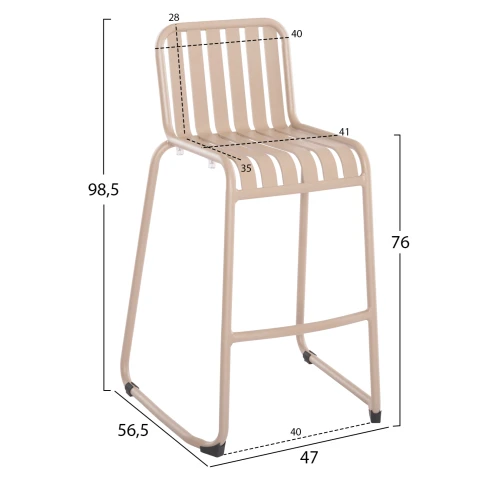 ΣΚΑΜΠΟ ΜΠΑΡ ΑΛΟΥΜΙΝΙΟΥ RACHEL HM6341.04 ΣΑΜΠΑΝΙ 59,5x55x101Υεκ.