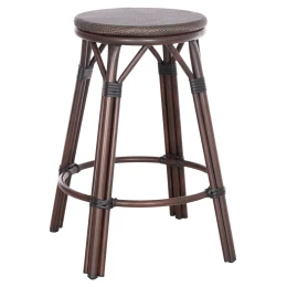 ΣΚΑΜΠΟ ΑΛΟΥΜΙΝΙΟΥ ΜΕΣ.ΥΨΟΥΣ CHINO HM6286.01 BAMBOO LOOK &amp; TEXTILENE ΚΑΦΕ 43x43x65Υεκ