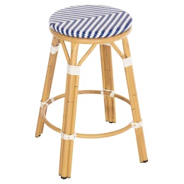 ΣΚΑΜΠΟ ΑΛΟΥΜΙΝΙΟΥ ΜΕΣ.ΥΨΟΥΣ CHINO HM6286.05 BAMBOO LOOK &amp; TEXTILENE ΜΠΛΕ 43x43x65Υεκ