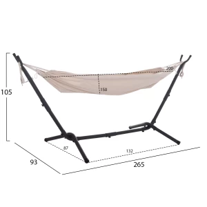 ΑΙΩΡΑ CRAVE HM6304.02 ΑΝΘΡΑΚΙ ΜΕΤΑΛΛΙΚΟΣ ΣΚΕΛΕΤΟΣ--ΜΠΕΖ ΥΦΑΣΜΑ 265x93x105Υεκ