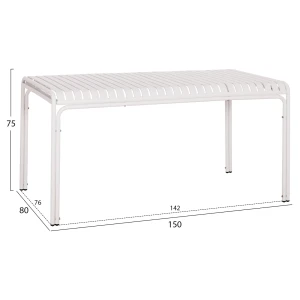 ΤΡΑΠΕΖΙ ΑΛΟΥΜΙΝΙΟΥ RACHEL HM6339.02 ΛΕΥΚΟ 150x80x75Υεκ.