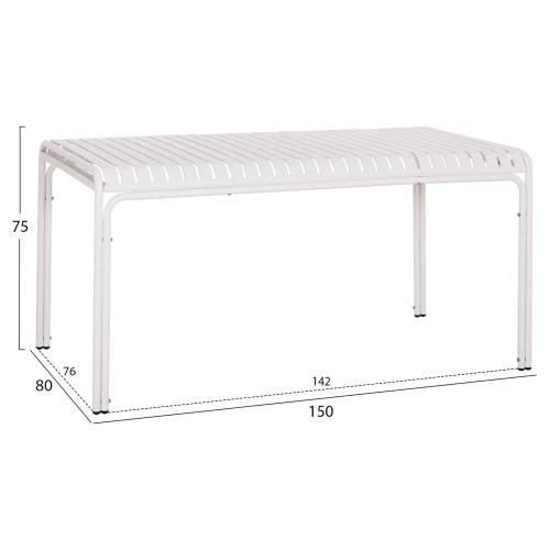 ΤΡΑΠΕΖΙ ΑΛΟΥΜΙΝΙΟΥ RACHEL HM6339.02 ΛΕΥΚΟ 150x80x75Υεκ.