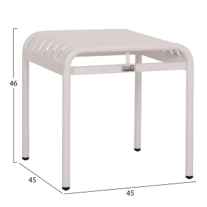 ΣΚΑΜΠΟ ΑΛΟΥΜΙΝΙΟΥ RACHEL HM6340.02 ΛΕΥΚΟ 45x45x46Υεκ.