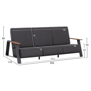 ΣΕΤ ΣΑΛΟΝΙ 4ΤΜΧ LAITH HM6551.01 ΑΛΟΥΜΙΝΙΟ & ΜΑΞΙΛΑΡΙΑ ΓΚΡΙ